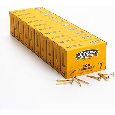 Dell 1000 attaches parisiennes en laiton n° 7 (31 mm) Queue de 10 boîtes de 100 pièces Lion de l'Era Made in Italy Dell 1000 attaches parisiennes en laiton n° 7 (31 mm) Queue de 10 boîtes de 100 pièces Lion de l'Era Made in Italy