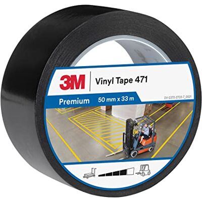 3M Ruban adhésif vinyle 471 haute performance, noir, 50 mm x 33 m 3M Ruban adhésif vinyle 471 haute performance, noir, 50 mm x 33 m
