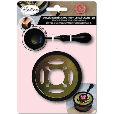 Aladine Cuillère Téflon & Réchaud pour Cire à Cacheter Chauffe-Cire 80819 Aladine Cuillère Téflon & Réchaud pour Cire à Cacheter Chauffe-Cire 80819