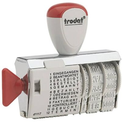 Trodat Classic 1117 Tampon dateur avec ruban, mois allemands, impression environ 6 x 56 mm Trodat Classic 1117 Tampon dateur avec ruban, mois allemands, impression environ 6 x 56 mm