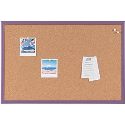 Bi-Office Tableau d'affichage en liège, avec Cadre en MDF Violet, 60x40 cm Bi-Office Tableau d'affichage en liège, avec Cadre en MDF Violet, 60x40 cm