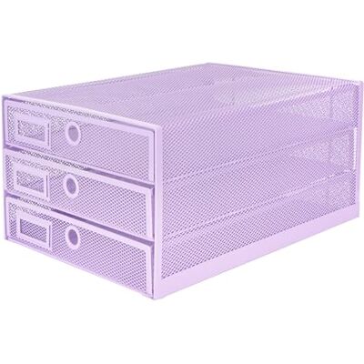Exerz Trieur de Documents à 3 Tiroirs A4 / Organisateur de Bureau Multifonction/Plateau à Courrier – Documents, Magazines, Carnets et Lettres – Violet Clair Exerz Trieur de Documents à 3 Tiroirs A4 / Organisateur de Bureau Multifonction/Plateau à Courrier – Documents, Magazines, Carnets et Lettres – Violet Clair