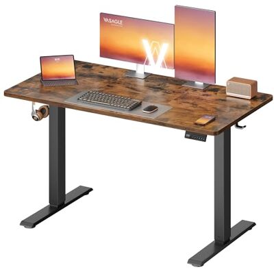 VASAGLE Bureau Assis Debout Électrique, 120 x 60 x (72-120) cm Table de Travail Réglable en Hauteur, Moteur Silencieux, Rappel de Sédentarité, Taupe et Noir, Collection BALOK LSD312KD03 VASAGLE Bureau Assis Debout Électrique, 120 x 60 x (72-120) cm Table de Travail Réglable en Hauteur, Moteur Silencieux, Rappel de Sédentarité, Taupe et Noir, Collection BALOK LSD312KD03