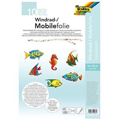 Folia 420350 Lot de 10 feuilles de film mobile en PVC transparent 0,2 mm 35 x 50 cm Folia 420350 Lot de 10 feuilles de film mobile en PVC transparent 0,2 mm 35 x 50 cm