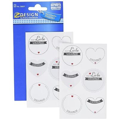 Avery 59937 Lot de 12 étiquettes de ménage (faites maison avec amour) Avery 59937 Lot de 12 étiquettes de ménage (faites maison avec amour)