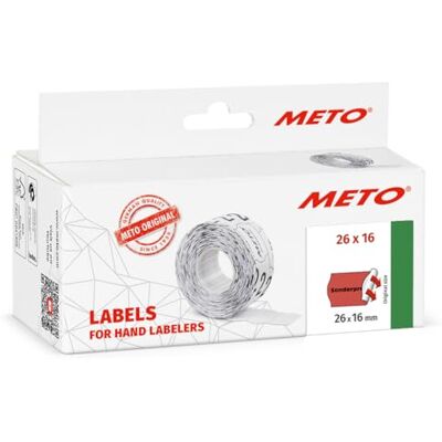 Meto Lot de 6000 étiquettes d'étiquetage de prix d'origine « Prix spécial » (26 x 16 mm, 1 ligne, rouge fluo, adhésif permanent) Meto Lot de 6000 étiquettes d'étiquetage de prix d'origine « Prix spécial » (26 x 16 mm, 1 ligne, rouge fluo, adhésif permanent)