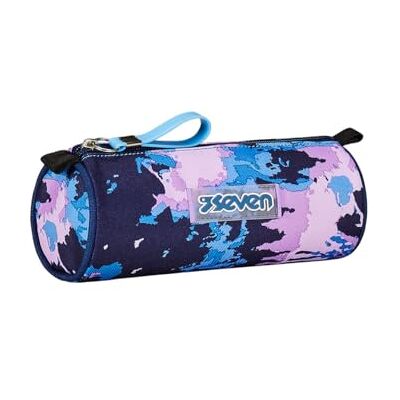 Seven Porte-stylo scolaire, bleu et rose, porte-stylo monocompartiment, ouverture avec fermeture éclair, enfants et adolescents, aubergine, Scolaire Seven Porte-stylo scolaire, bleu et rose, porte-stylo monocompartiment, ouverture avec fermeture éclair, enfants et adolescents, aubergine, Scolaire