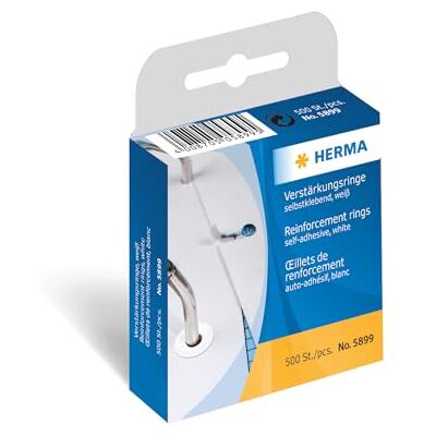 HERMA 5899 Lot de 500 anneaux de renfort en rouleau Diamètre : 12 mm Autocollants Résistants à la déchirure Amplificateur de trous Mat Blancs Dans boîte distributrice Transparent HERMA 5899 Lot de 500 anneaux de renfort en rouleau Diamètre : 12 mm Autocollants Résistants à la déchirure Amplificateur de trous Mat Blancs Dans boîte distributrice Transparent