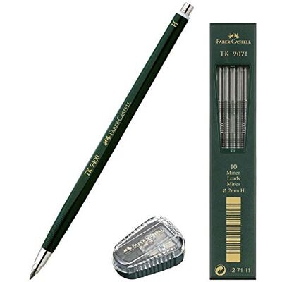 Faber-Castell Porte-mines TK 9400 Épaisseur de la mine : 2 mm Dureté : H + mines de rechange et taille-mines Faber-Castell Porte-mines TK 9400 Épaisseur de la mine : 2 mm Dureté : H + mines de rechange et taille-mines