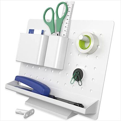 Acropaq Organiseur de bureau organiseur de bureau avec porte-stylo, compartiments de tri, crochets et aimant, tableau d'accrochage avec 6 fixations, personnalisable Blanc Acropaq Organiseur de bureau organiseur de bureau avec porte-stylo, compartiments de tri, crochets et aimant, tableau d'accrochage avec 6 fixations, personnalisable Blanc