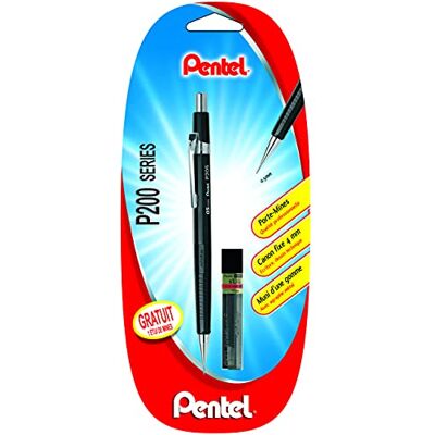 Pentel Porte-mines P205 0,5 mm Corps fixe 4 mm Noir Pentel Porte-mines P205 0,5 mm Corps fixe 4 mm Noir