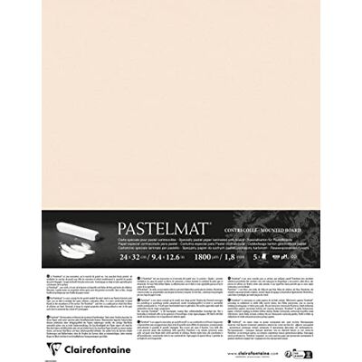 Clairefontaine 796061C Contrecollé Papier Pastelmat 5 Feuilles Contrecollées Carte Spéciale pour Pastels Secs 24x32 cm 360g 1,8 mm Beige Clairefontaine 796061C Contrecollé Papier Pastelmat 5 Feuilles Contrecollées Carte Spéciale pour Pastels Secs 24x32 cm 360g 1,8 mm Beige