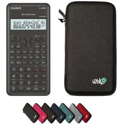 Casio fx-82MS 2nd Edition avec étui de protection WYNGS Calculatrice scientifique Kit basique Gris foncé Casio fx-82MS 2nd Edition avec étui de protection WYNGS Calculatrice scientifique Kit basique Gris foncé