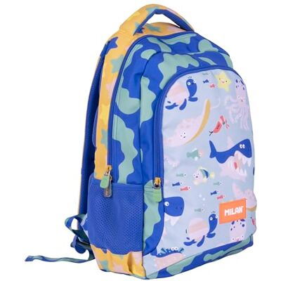 MILAN ® Sac à dos scolaire 2 fermetures éclair (21 L) série spéciale Blue Odyssey MILAN ® Sac à dos scolaire 2 fermetures éclair (21 L) série spéciale Blue Odyssey