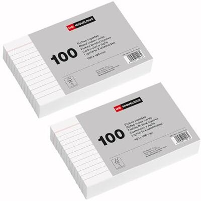 Miquelrius Lot de 200 fiches en carton, cartes d'étude et préparation aux concours, taille 150 x 100 mm, Flashcards, fournitures scolaires et de bureau Miquelrius Lot de 200 fiches en carton, cartes d'étude et préparation aux concours, taille 150 x 100 mm, Flashcards, fournitures scolaires et de bureau