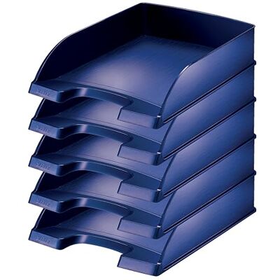 Leitz Style 52540069 Lot de 5 corbeilles à courrier Bleu titane Leitz Style 52540069 Lot de 5 corbeilles à courrier Bleu titane