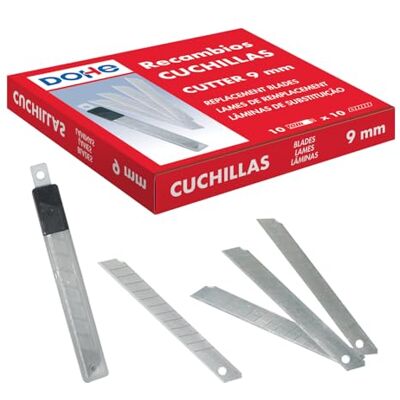 DOHE Lames de rechange pour cutter de 9 mm (100 unités) Dans un étui en plastique avec couvercle Fournitures de bureau DOHE Lames de rechange pour cutter de 9 mm (100 unités) Dans un étui en plastique avec couvercle Fournitures de bureau