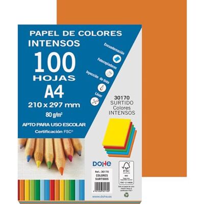 DOHE Lot de 100 feuilles de papier orange vif pour travaux manuels et impression Format A4-80 g/m² Fournitures de bureau DOHE Lot de 100 feuilles de papier orange vif pour travaux manuels et impression Format A4-80 g/m² Fournitures de bureau