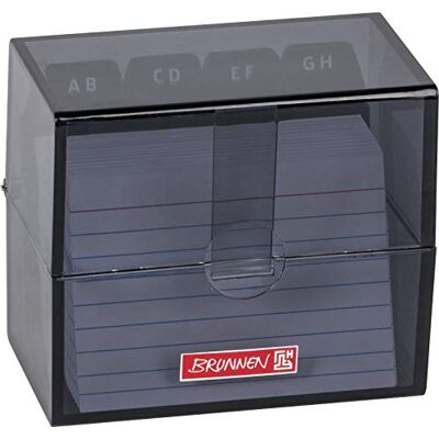 BRUNNEN 102058090 Boîte à cartes, 8,5 x 7,5 x 4,8 cm, (pour cartes au format A8), polystyrène, onyx, code couleur BRUNNEN 102058090 Boîte à cartes, 8,5 x 7,5 x 4,8 cm, (pour cartes au format A8), polystyrène, onyx, code couleur