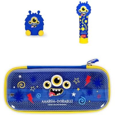Legami Wonderwow Trousse à crayons 2 compartiments et porte-stylo intérieur, compartiment intérieur en maille, fermeture éclair, 23 x 11 x 5 cm, bleu, 23 x 11 x 5 cm, Monster + bâton de colle et Legami Wonderwow Trousse à crayons 2 compartiments et porte-stylo intérieur, compartiment intérieur en maille, fermeture éclair, 23 x 11 x 5 cm, bleu, 23 x 11 x 5 cm, Monster + bâton de colle et