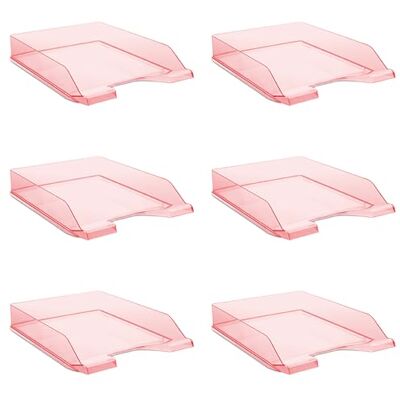 DONAU Lot de 6 corbeilles à courrier standard Format A4 Moderne et empilables Transparent Transparent Pour bureau DONAU Lot de 6 corbeilles à courrier standard Format A4 Moderne et empilables Transparent Transparent Pour bureau