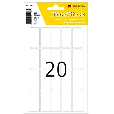 TopStick - 2206 - 19x40 mm - Blanc - Imprimante d'étiquettes TopStick - 2206 - 19x40 mm - Blanc - Imprimante d'étiquettes