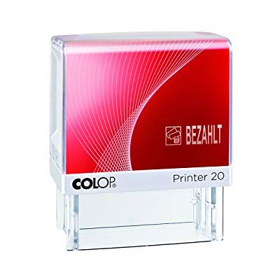 COLOP Printer 20 Tampon texte numéroté et pictogramme couleur bleu-rouge pour une utilisation immédiate Tampon prêt à l'emploi avec texte en stock et coussin bicolore COLOP Printer 20 Tampon texte numéroté et pictogramme couleur bleu-rouge pour une utilisation immédiate Tampon prêt à l'emploi avec texte en stock et coussin bicolore