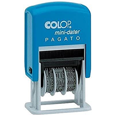 COLOP S160/L Mini date avec texte pavé et date en allemand, empreinte bleu/rouge, sous blister COLOP S160/L Mini date avec texte pavé et date en allemand, empreinte bleu/rouge, sous blister