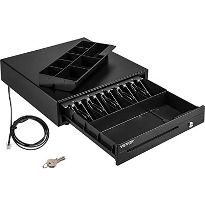 VEVOR Tiroir-Caisse Enregistreuse 41 cm Tiroir-Caisse Manuel et Automatique Compartiments 5 Billets 8 Pièces Tiroir Caisse Enregistreuse Port RJ11/RJ12 Billets Monnaie POS Restaurant Supermarché Noir VEVOR Tiroir-Caisse Enregistreuse 41 cm Tiroir-Caisse Manuel et Automatique Compartiments 5 Billets 8 Pièces Tiroir Caisse Enregistreuse Port RJ11/RJ12 Billets Monnaie POS Restaurant Supermarché Noir