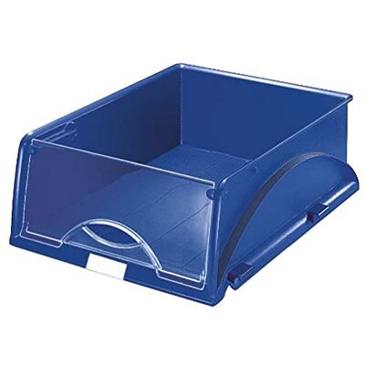 Leitz Sorty Corbeille à courrier en polystyrène 100% recyclable A4 Bleu Lot de 1 Leitz Sorty Corbeille à courrier en polystyrène 100% recyclable A4 Bleu Lot de 1