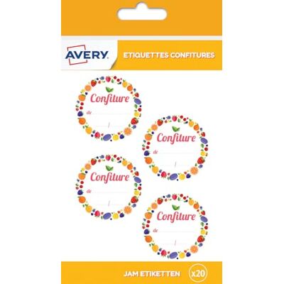 Avery Sachet de 20 étiquettes confitures Ø47,5 mm Avery Sachet de 20 étiquettes confitures Ø47,5 mm