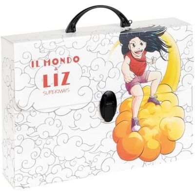 Favorit Mallette en polypropylène alvéolaire avec impression en haute résolution MANGA Le Monde de Liz, dimensions 37,5 x 27 cm, dos 8 cm, 1 fermeture Favorit Mallette en polypropylène alvéolaire avec impression en haute résolution MANGA Le Monde de Liz, dimensions 37,5 x 27 cm, dos 8 cm, 1 fermeture