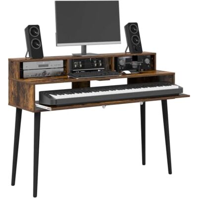 vidaXL Bureau de studio Chêne fumé 110 x 42,5 x 36 cm vidaXL Bureau de studio Chêne fumé 110 x 42,5 x 36 cm