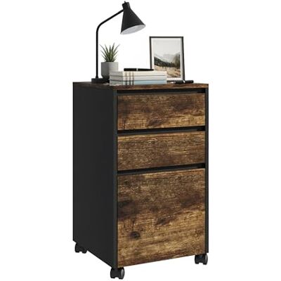 Relaxdays Conteneur à roulettes avec 3 tiroirs, Dont 1 pour dossiers Suspendus A4, 70×40×40 cm, Noir/Marron Relaxdays Conteneur à roulettes avec 3 tiroirs, Dont 1 pour dossiers Suspendus A4, 70×40×40 cm, Noir/Marron