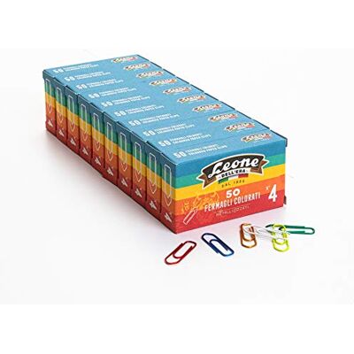 Lot de 500 fermoirs colorés métallisés Lion Dell'Era N°4 – 32 mm – Queue de 10 boîtes de 50 pièces. – Fabriqué en Italie Lot de 500 fermoirs colorés métallisés Lion Dell'Era N°4 – 32 mm – Queue de 10 boîtes de 50 pièces. – Fabriqué en Italie