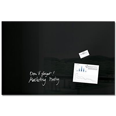 Sigel GL140 Tableau magnétique en verre de qualité supérieure, surface brillante, 100 x 65 cm, montage facile, noir, Artverum Sigel GL140 Tableau magnétique en verre de qualité supérieure, surface brillante, 100 x 65 cm, montage facile, noir, Artverum