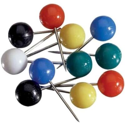 MAUL Épingles signal 200 pcs jaune rouge bleu vert blanc repérage rapide, organisation visuelle, têtes rondes faciles à saisir, boîte pratique, idéal cartes et plannings MAUL Épingles signal 200 pcs jaune rouge bleu vert blanc repérage rapide, organisation visuelle, têtes rondes faciles à saisir, boîte pratique, idéal cartes et plannings