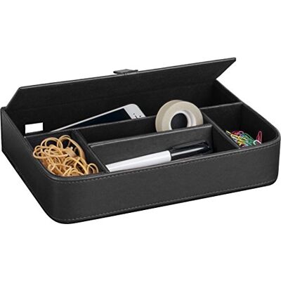 Pavo 8002474 Organiseur de bureau multifonction en cuir synthétique Noir Pavo 8002474 Organiseur de bureau multifonction en cuir synthétique Noir