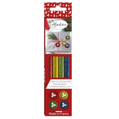 Aladine Pack 4 Bâtons Cire Flexible Ronds Mix Pailleté Aladine Pack 4 Bâtons Cire Flexible Ronds Mix Pailleté