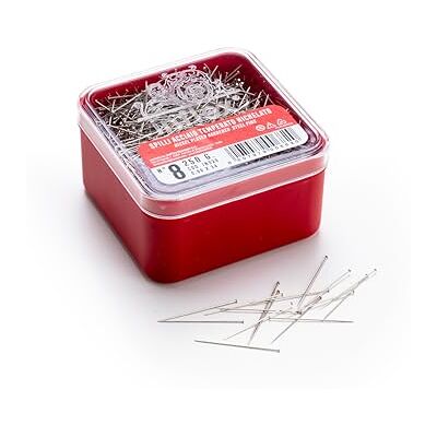 Dell Épingles Inflex en acier trempé nickelé N°8 – 0,60 x 34 mm – Boîte en plastique de 250 g – Fabriqué en Italie Dell Épingles Inflex en acier trempé nickelé N°8 – 0,60 x 34 mm – Boîte en plastique de 250 g – Fabriqué en Italie