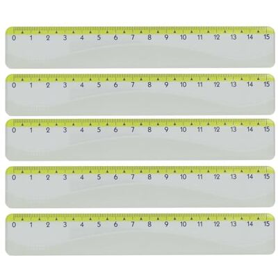 KUM AZ228.01.16-G Règle Style, 15 cm, Vert, Lot de 5, Matériel Scolaire KUM AZ228.01.16-G Règle Style, 15 cm, Vert, Lot de 5, Matériel Scolaire