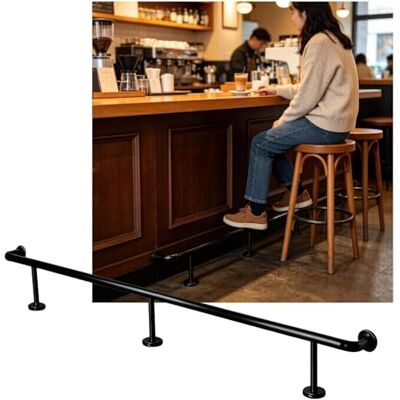 EPANO LXXW Repose-pieds pour barre Rail de pied barre, kit rail 3,28 à 16,4 pieds, support rails robustes for bureau réception cuisine restaurant(Black,1.0M/3.28FT) EPANO LXXW Repose-pieds pour barre Rail de pied barre, kit rail 3,28 à 16,4 pieds, support rails robustes for bureau réception cuisine restaurant(Black,1.0M/3.28FT)