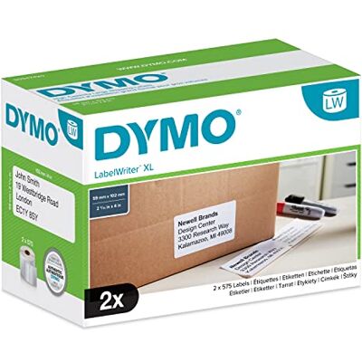Dymo LW étiquettes d'expéditions haute capacité autocollantes authentiques 102 mm x 59 mm assortiment de couleurs 2 rouleaux de 575 (1 150) pour les étiqueteuses LabelWriter 4XL/5XL Dymo LW étiquettes d'expéditions haute capacité autocollantes authentiques 102 mm x 59 mm assortiment de couleurs 2 rouleaux de 575 (1 150) pour les étiqueteuses LabelWriter 4XL/5XL