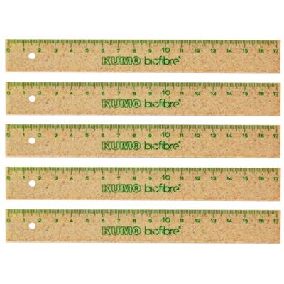 KUM AZ3750319 Règle 17 cm en fibre écologique résistante Lot de 5 fournitures scolaires KUM AZ3750319 Règle 17 cm en fibre écologique résistante Lot de 5 fournitures scolaires