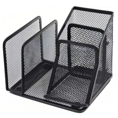 Cheerhom Organisateur de bureau, organisateur en métal tricoté avec tiroir et porte-stylo pour économiser de l'espace sur le bureau. Idéal pour les stylos, les mémos autocollants Cheerhom Organisateur de bureau, organisateur en métal tricoté avec tiroir et porte-stylo pour économiser de l'espace sur le bureau. Idéal pour les stylos, les mémos autocollants