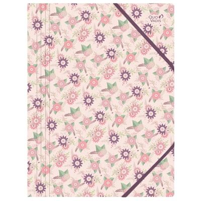 Quo Vadis Chemise 3 rabats élastique Daisy Multicolore 24x32 cm Fabrication française Quo Vadis Chemise 3 rabats élastique Daisy Multicolore 24x32 cm Fabrication française