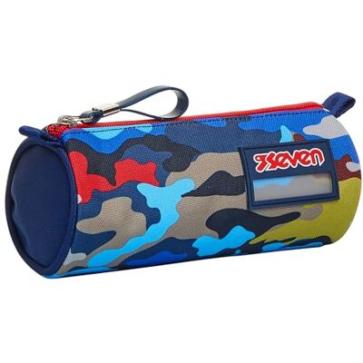 Seven Porte-stylos, Camo Stains, bleu, sachet scolaire primaire moyen et supérieur, bleu, Taglia Unica, Moderne Seven Porte-stylos, Camo Stains, bleu, sachet scolaire primaire moyen et supérieur, bleu, Taglia Unica, Moderne