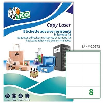 TICO LP4P-10572 Étiquette en polyester, 105 x 72 cm, blanc TICO LP4P-10572 Étiquette en polyester, 105 x 72 cm, blanc