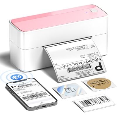 Phomemo Imprimante Thermique Étiquette 4x6 Pouces – Imprimante Bluetooth Sans Encre pour Expédition, Compatible avec Amazon, Shopify, DHL, Colissimo, UPS Idéale pour Étiquettes de Colis, Rose Phomemo Imprimante Thermique Étiquette 4x6 Pouces – Imprimante Bluetooth Sans Encre pour Expédition, Compatible avec Amazon, Shopify, DHL, Colissimo, UPS Idéale pour Étiquettes de Colis, Rose