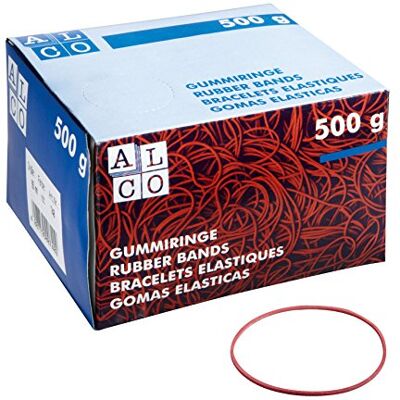 Alco de Albert 738 Anneaux en caoutchouc Diamètre : 40 mm 500 g, rouge Alco de Albert 738 Anneaux en caoutchouc Diamètre : 40 mm 500 g, rouge